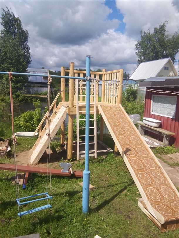 Безопасная детская горка на даче Безопасная детская горка на даче